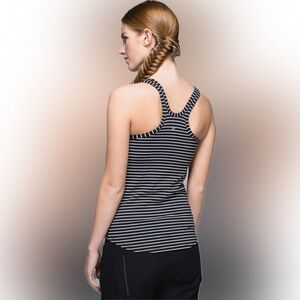 Lululemon Studio Racerback – Parallel Stripe Black White (Luon Light,  6, Mint )